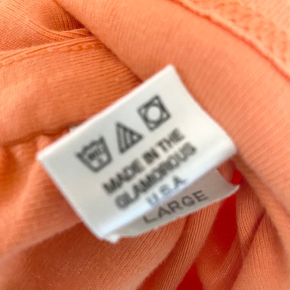 OG: Juicy Couture ✌︎︎ V Neck Tux Stripe Baby Tee T Shirt ✌︎︎ Orange Pop ✌︎︎ M L - Picture 9 of 12